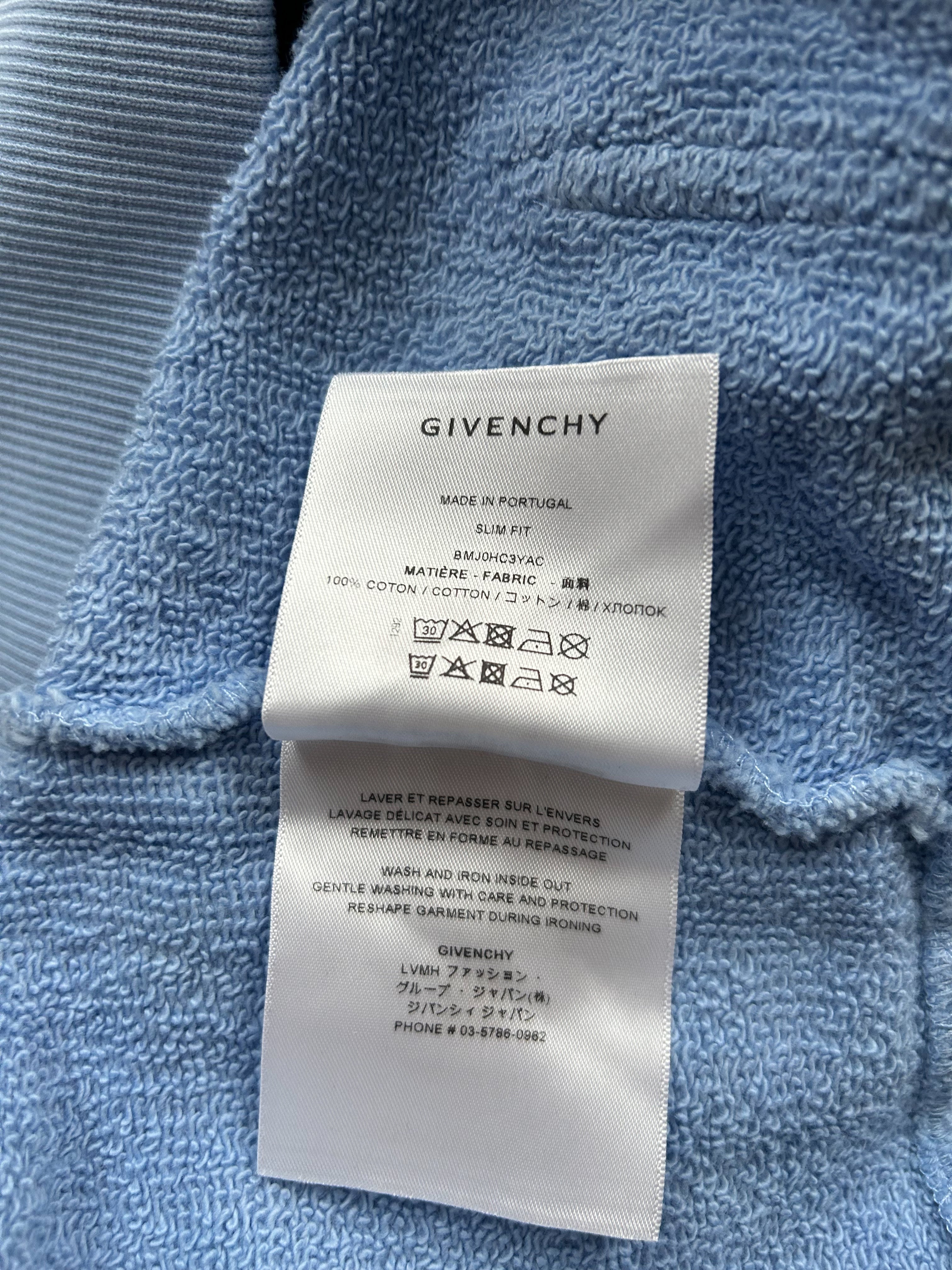 Givenchy Light Blue White Logo Hoodie Savonches