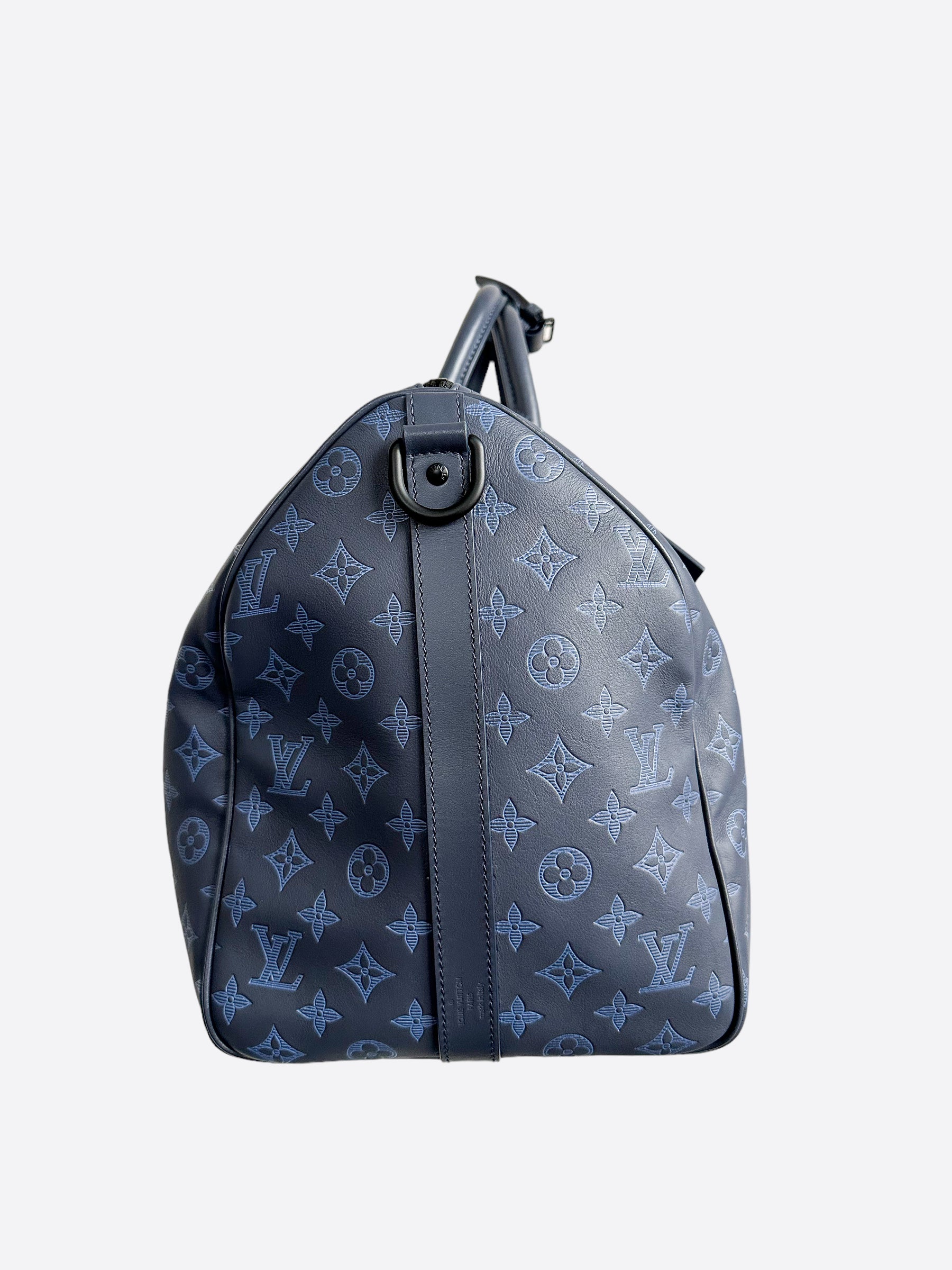 Keepall Bandoulière 50 Bag - Luxury Monogram Shadow Blue