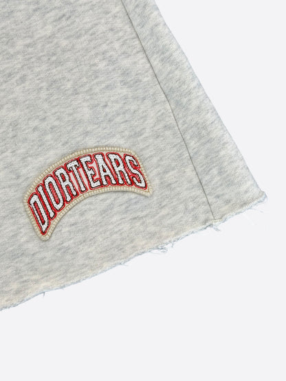 Dior Denim Tears Grey Embroidered Logo Shorts