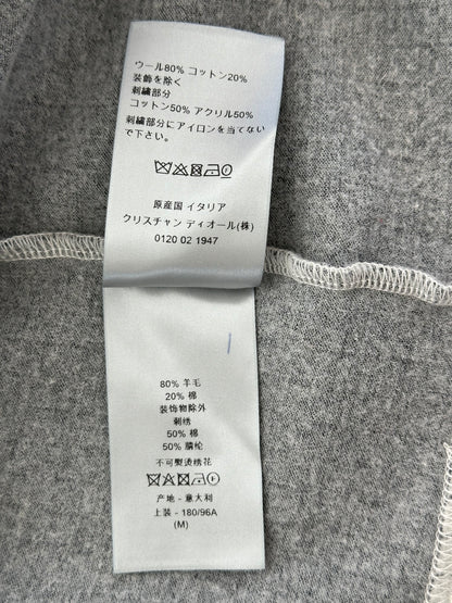 Dior Grey Pinstripe Atelier Embroidered Logo T-Shirt
