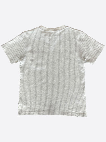 Dior Grey Pinstripe Atelier Embroidered Logo T-Shirt