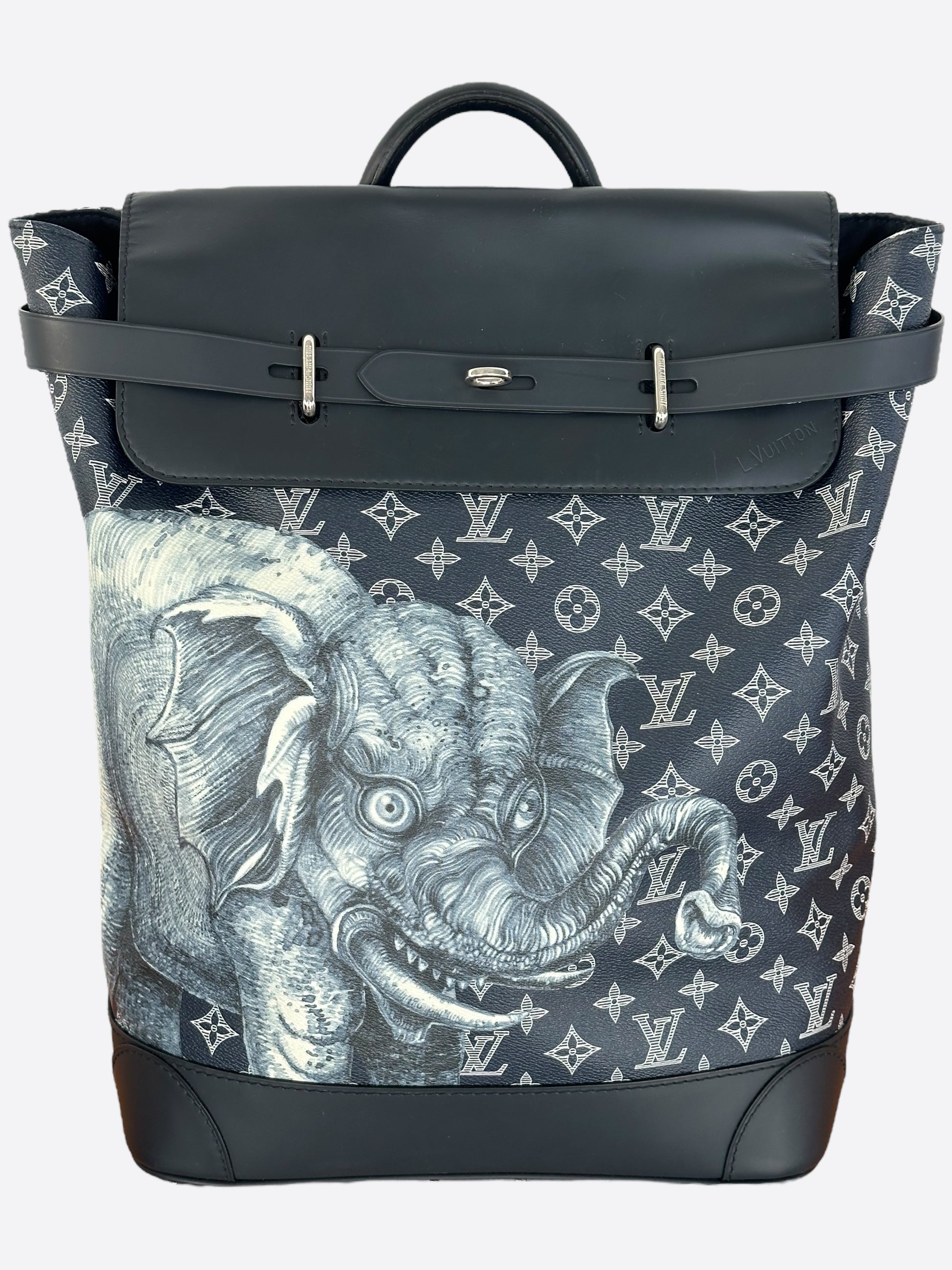 Louis Vuitton Chapman Brothers Navy Monogram Elephant Steamer Backpack – Savonches