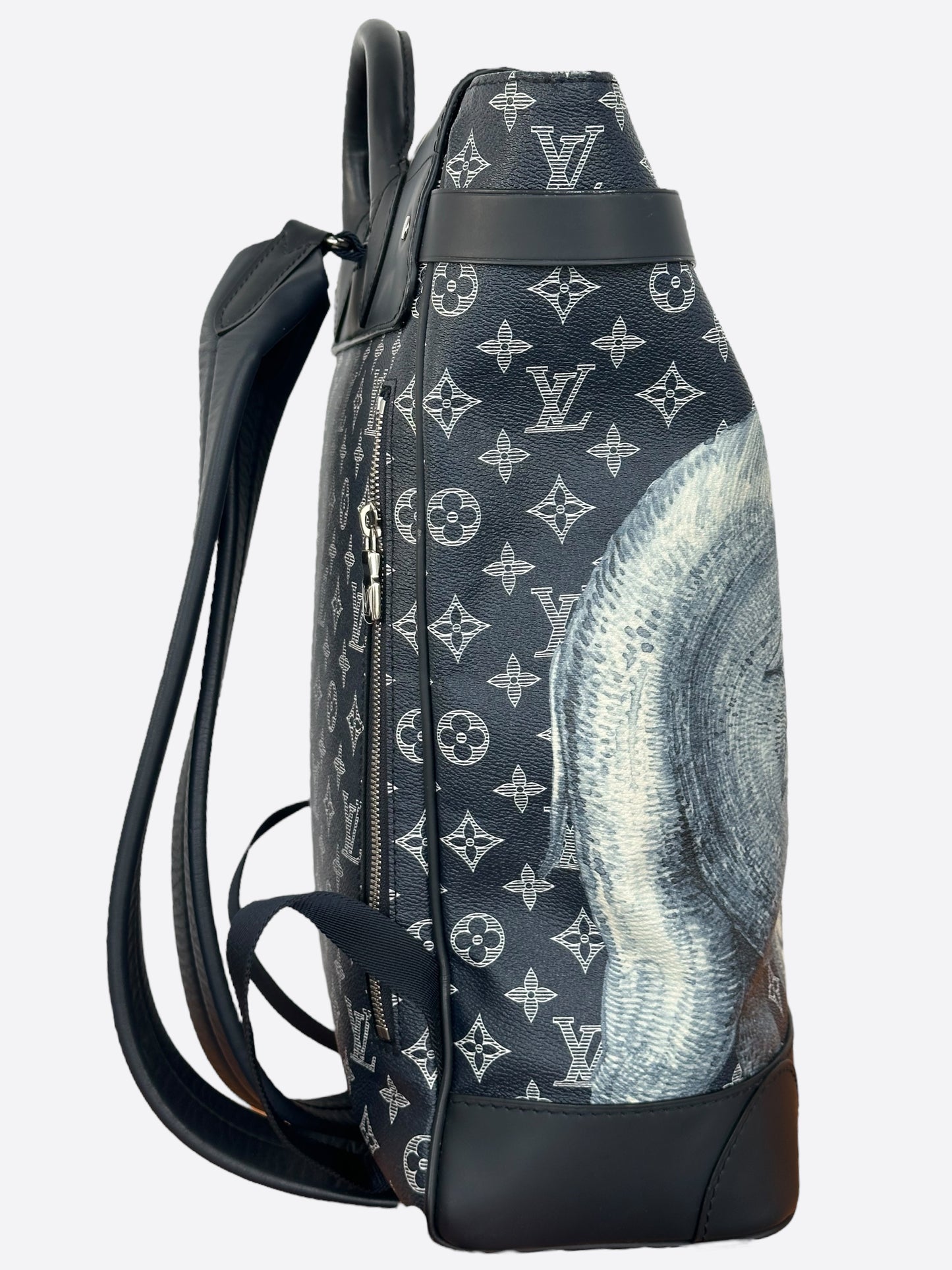 louis vuitton backpack steamer monogram savane elephant chapman encre Louis Vuitton Chapman Brothers Navy Monogram Elephant Steamer Backpack