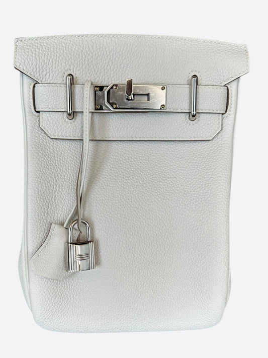 Hermes Light Grey HAC A Dos Crossbody Backpack