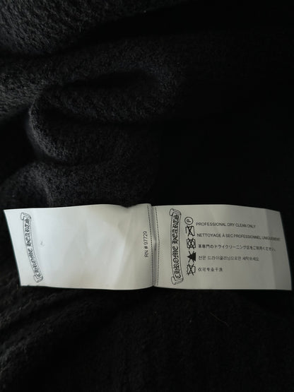 Chrome Hearts Black Ponyhair Cross Patch Knitted Hoodie