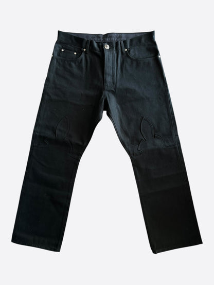 Chrome Hearts Black Fleur Knee Jeans