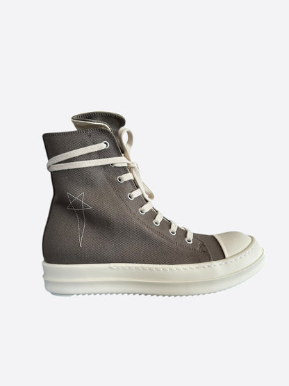 Rick Owens Dust & White Pentagram High Top Sneakers