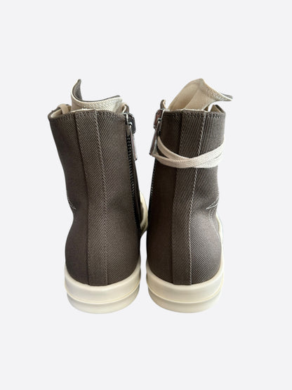 Rick Owens Dust & White Pentagram High Top Sneakers