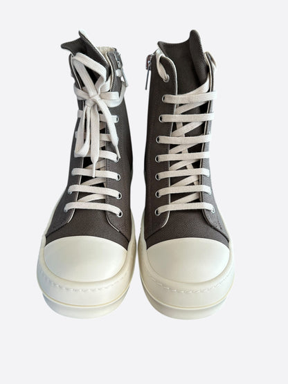 Rick Owens Dust & White Pentagram High Top Sneakers