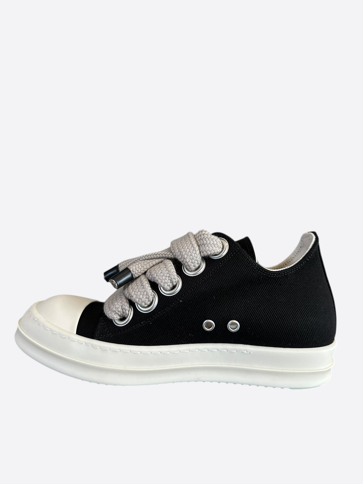 Rick Owens Black Jumbo Lace Women's Low Top Sneakers