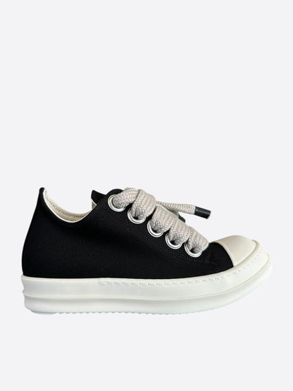 Rick Owens Black Jumbo Lace Women's Low Top Sneakers