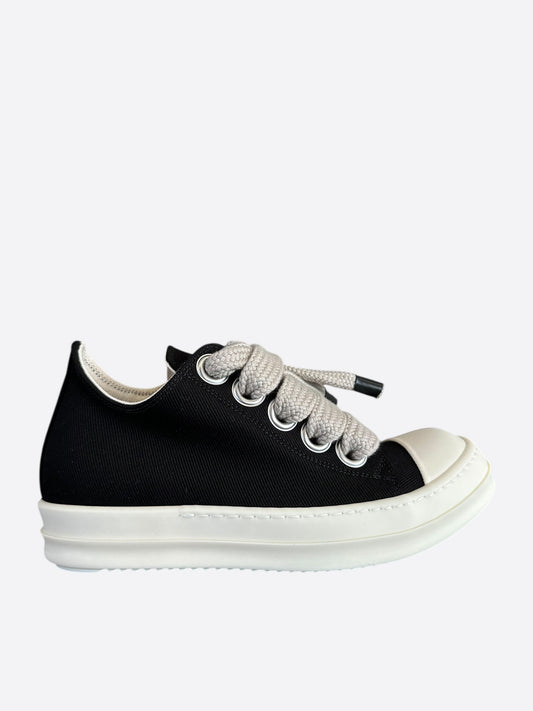 Rick Owens Black Jumbo Lace Women's Low Top Sneakers