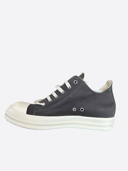 Rick Owens Grey & White Low Top Sneakers