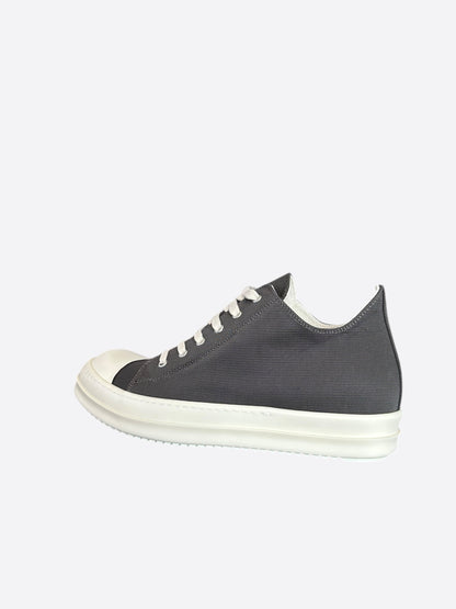 Rick Owens Grey & White Low Top Sneakers