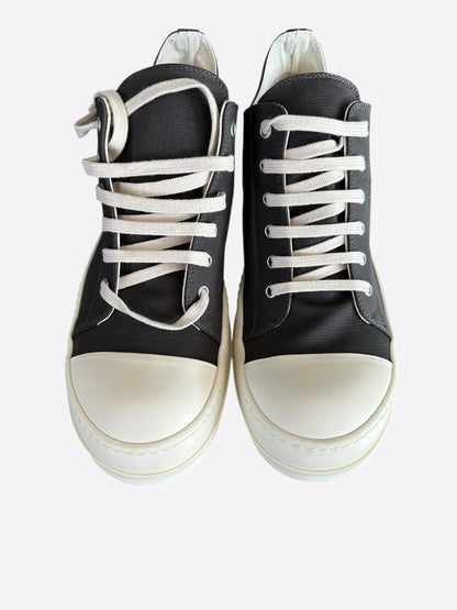 Rick Owens Grey & White Low Top Sneakers