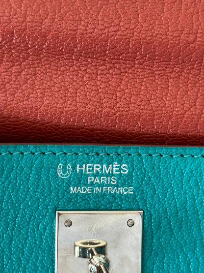 Hermes Blue & Multicolor Togo Retourne Kelly 35