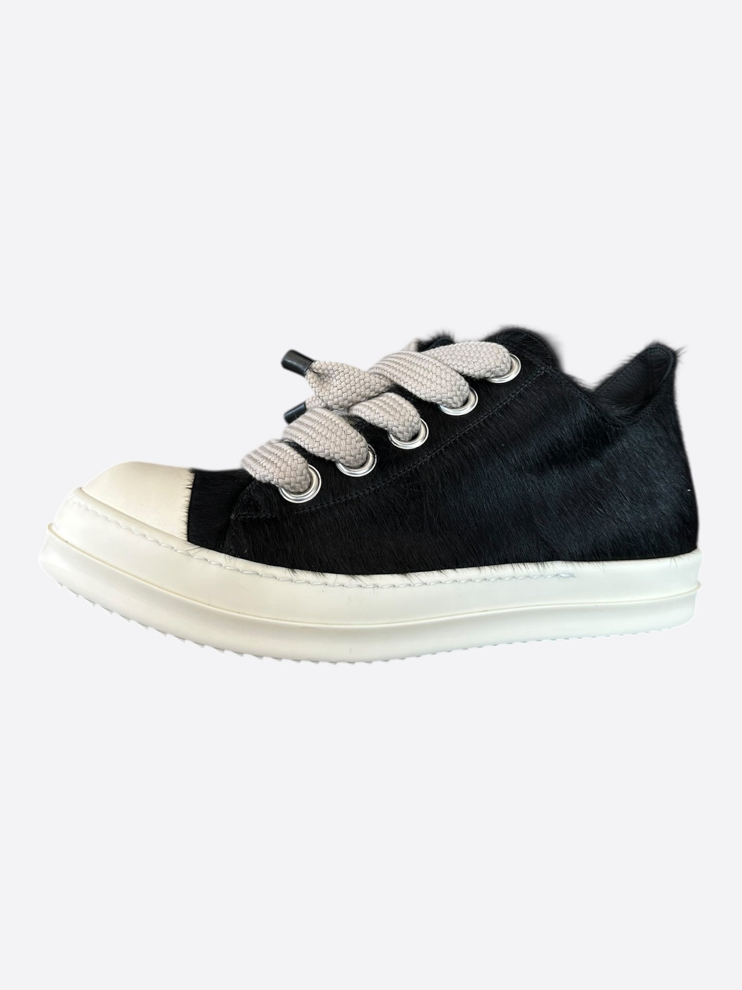 Rick Owens Black Jumbo Lace Low Top Sneakers