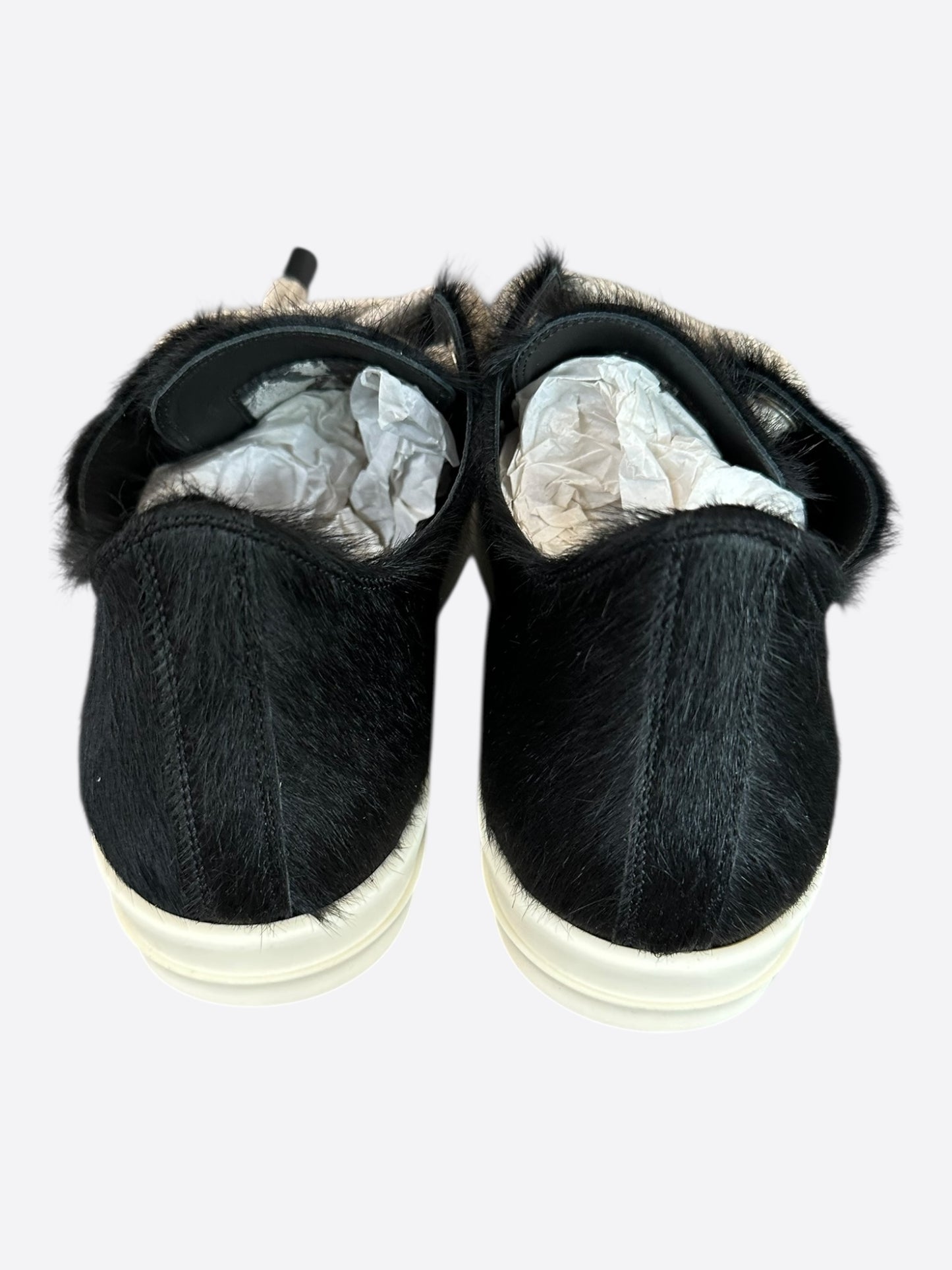 Rick Owens Black Jumbo Lace Low Top Sneakers