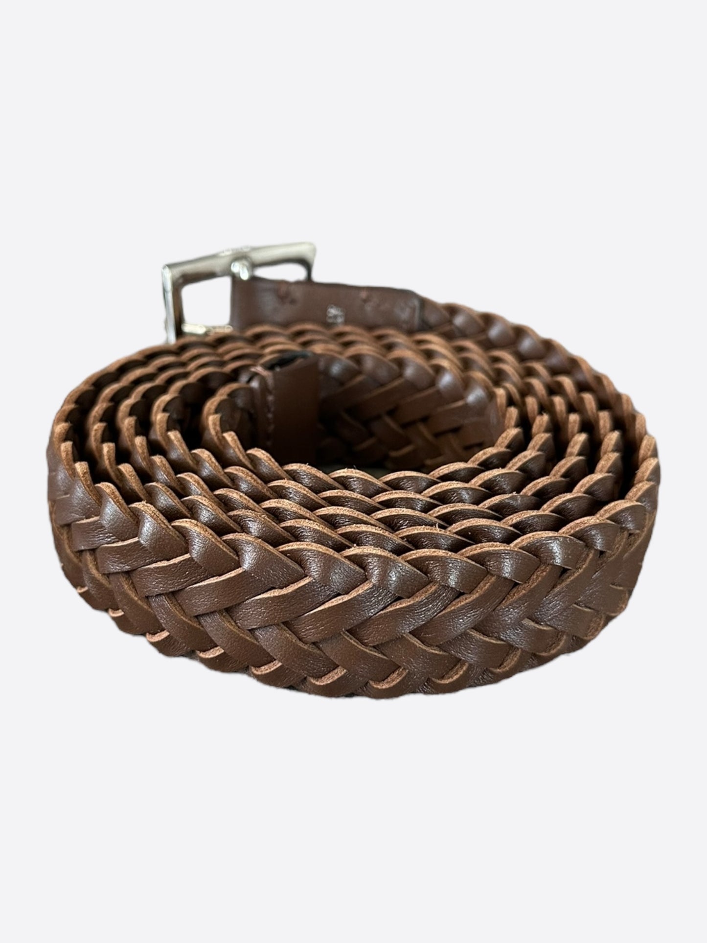 Amiri Brown Woven Leather Belt