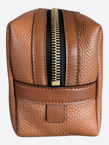Amiri Brown Leather Dopp Kit