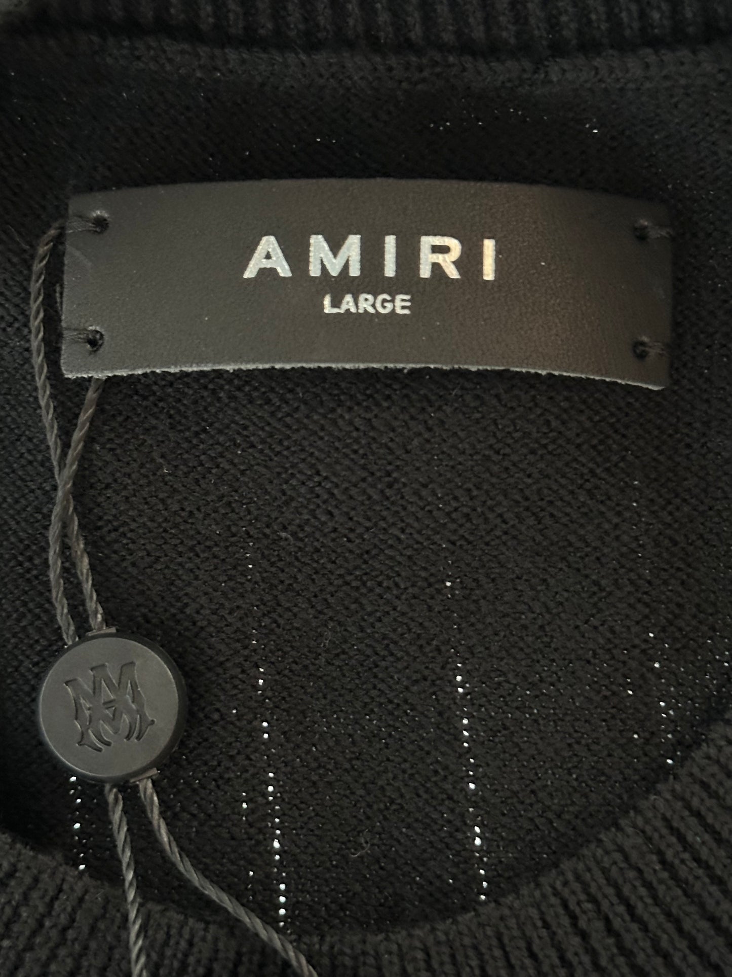 Amiri Black & White Dragon Logo Wool Sweater