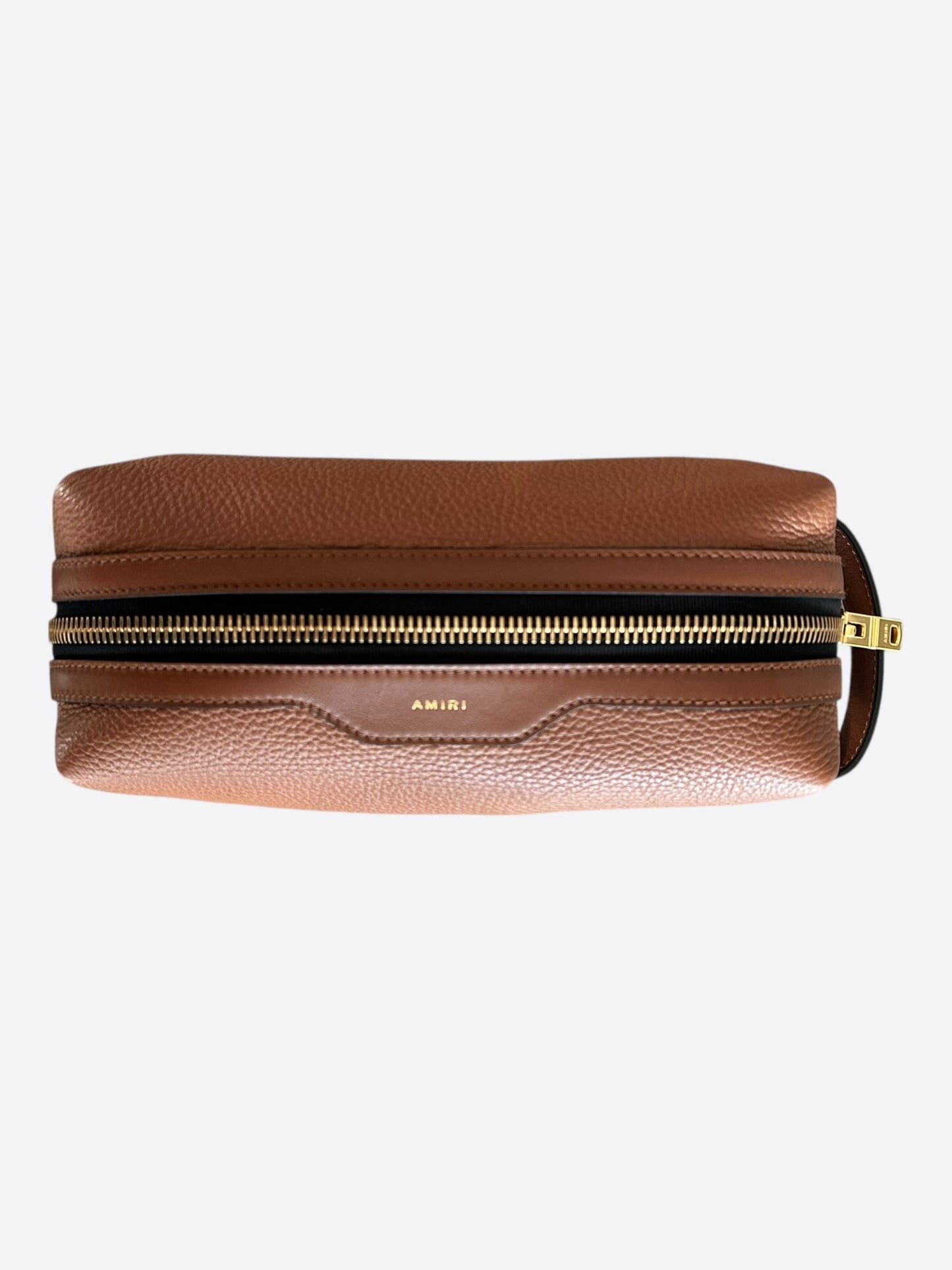 Amiri Brown Leather Dopp Kit