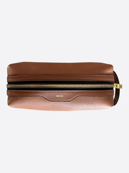 Amiri Brown Leather Dopp Kit