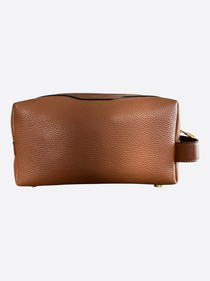 Amiri Brown Leather Dopp Kit