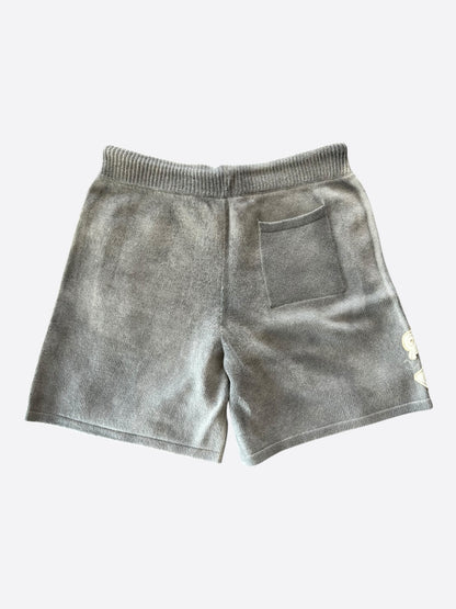 Amiri Grey & White Distressed 22 Logo Cashmere Shorts