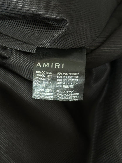 Amiri Brown Plaid MA Logo Padded Overshirt