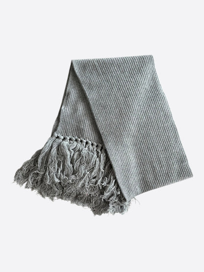 Amiri Grey & Black Wool Knit MA Logo Scarf