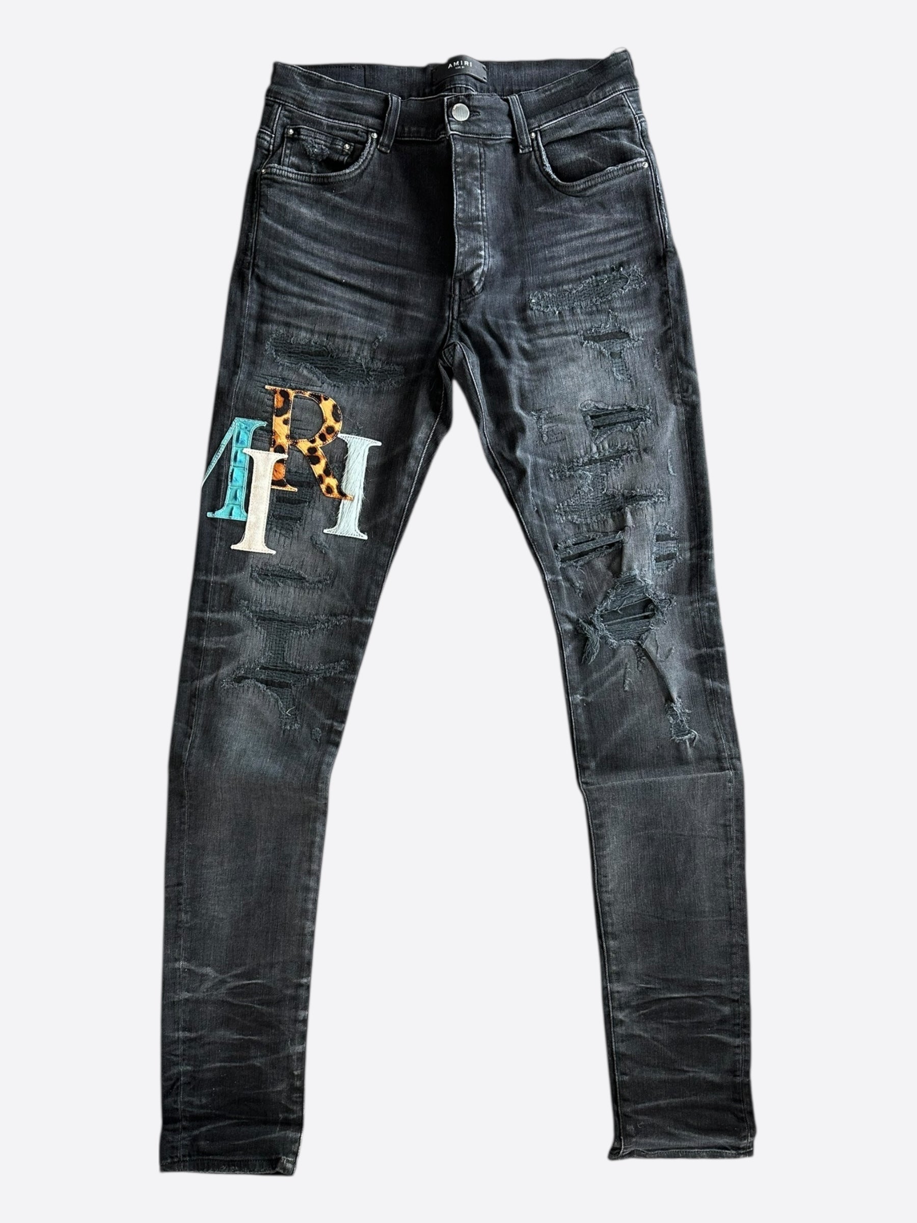 Amiri Aged Black & Purple Patch MX1 Jeans – Savonches