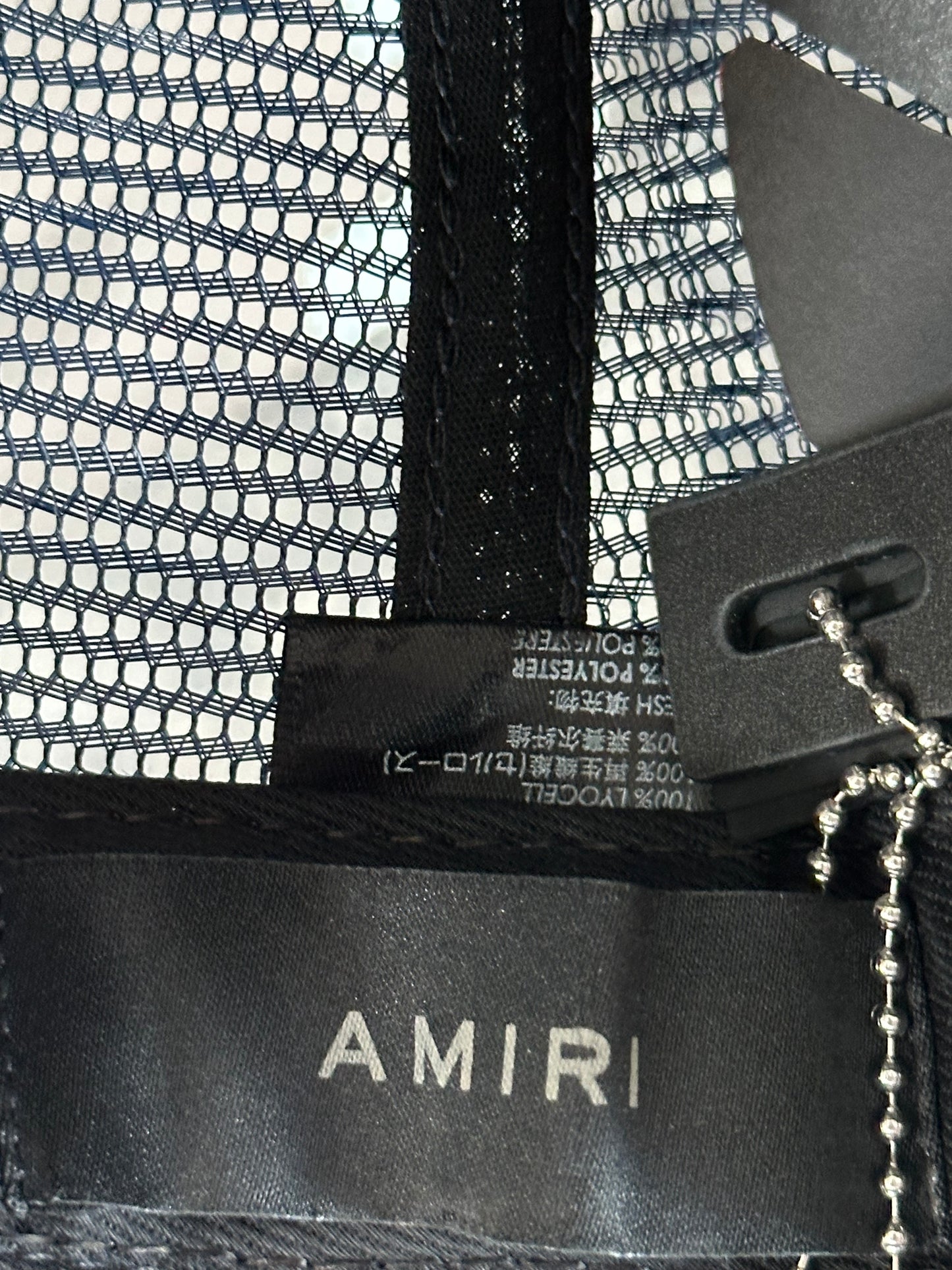 Amiri Blue & White MA Logo Kids Trucker Hat