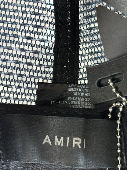 Amiri Blue & White MA Logo Kids Trucker Hat