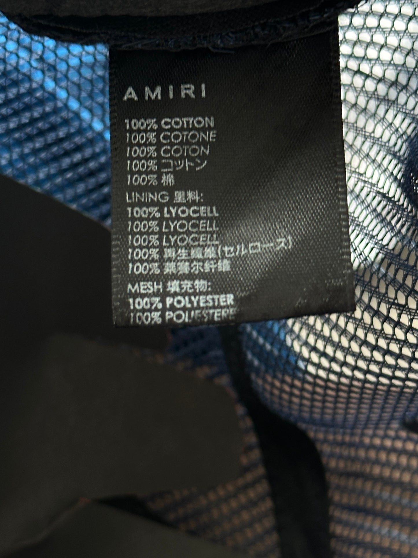 Amiri Blue & White MA Logo Kids Trucker Hat