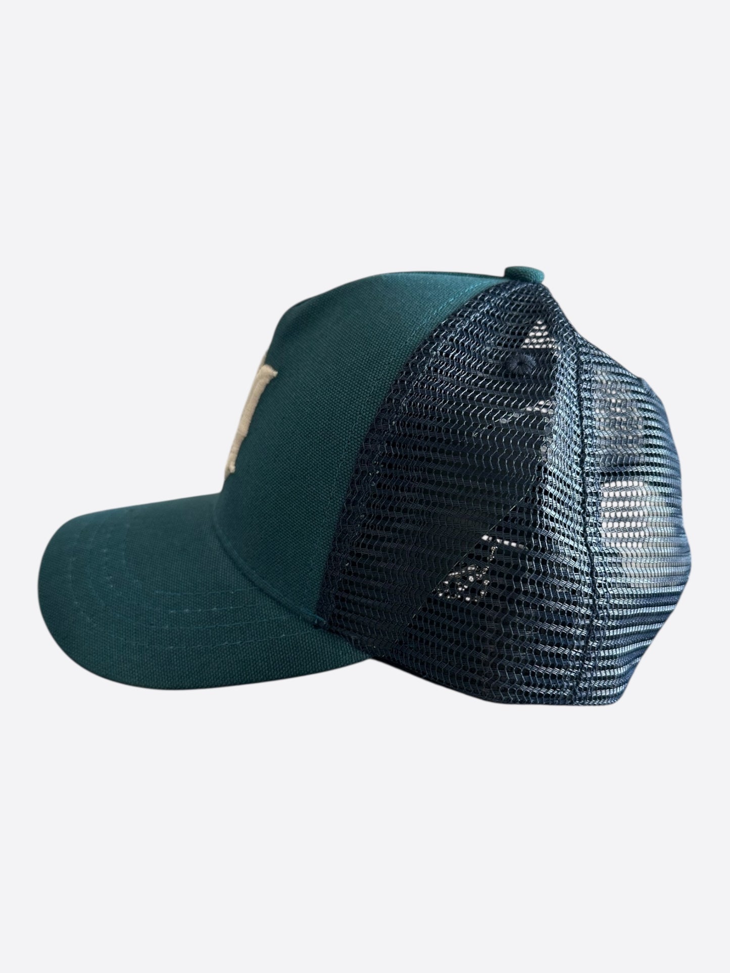 Amiri Blue & White MA Logo Kids Trucker Hat