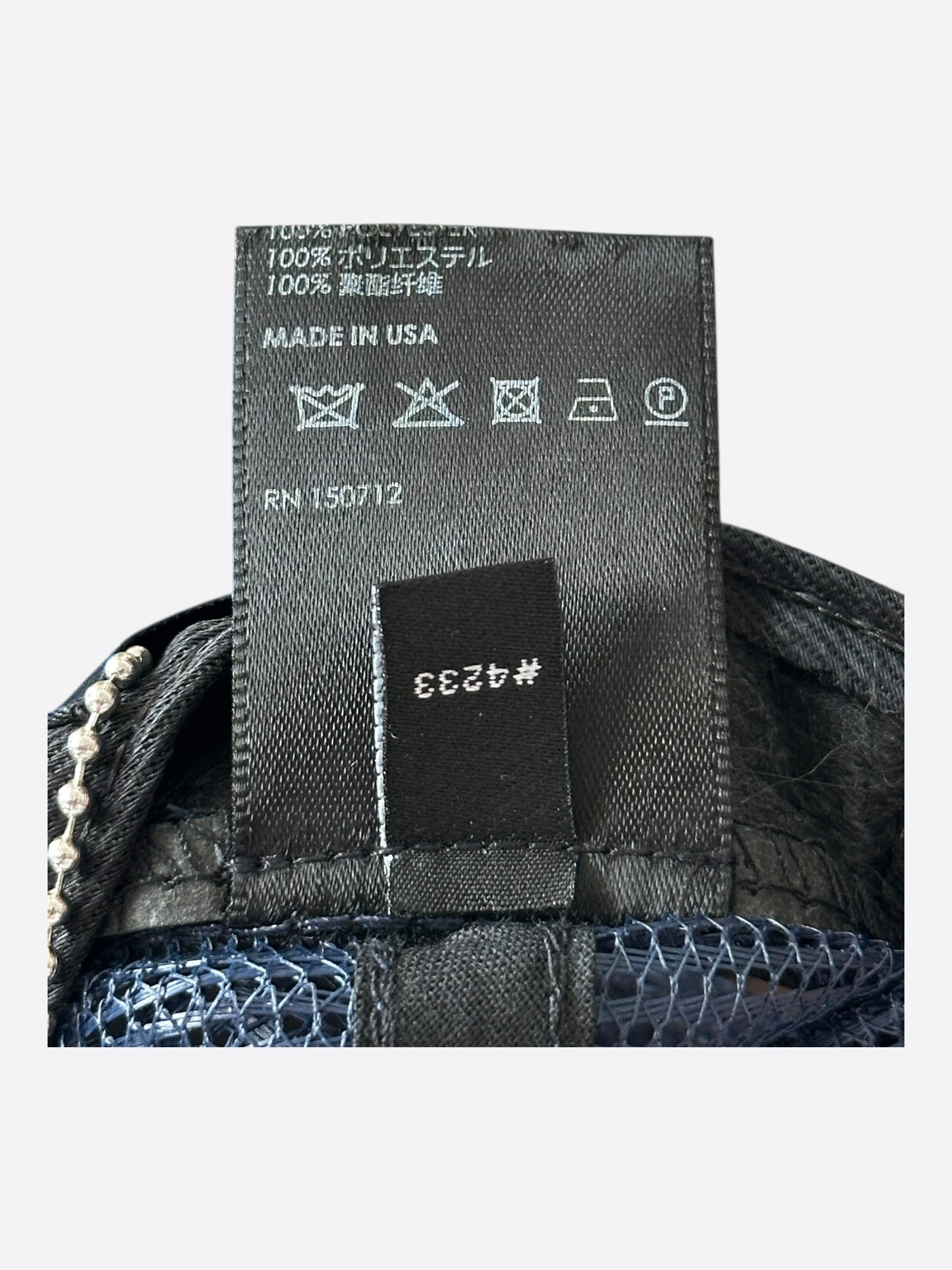 Amiri Blue & White MA Logo Kids Trucker Hat