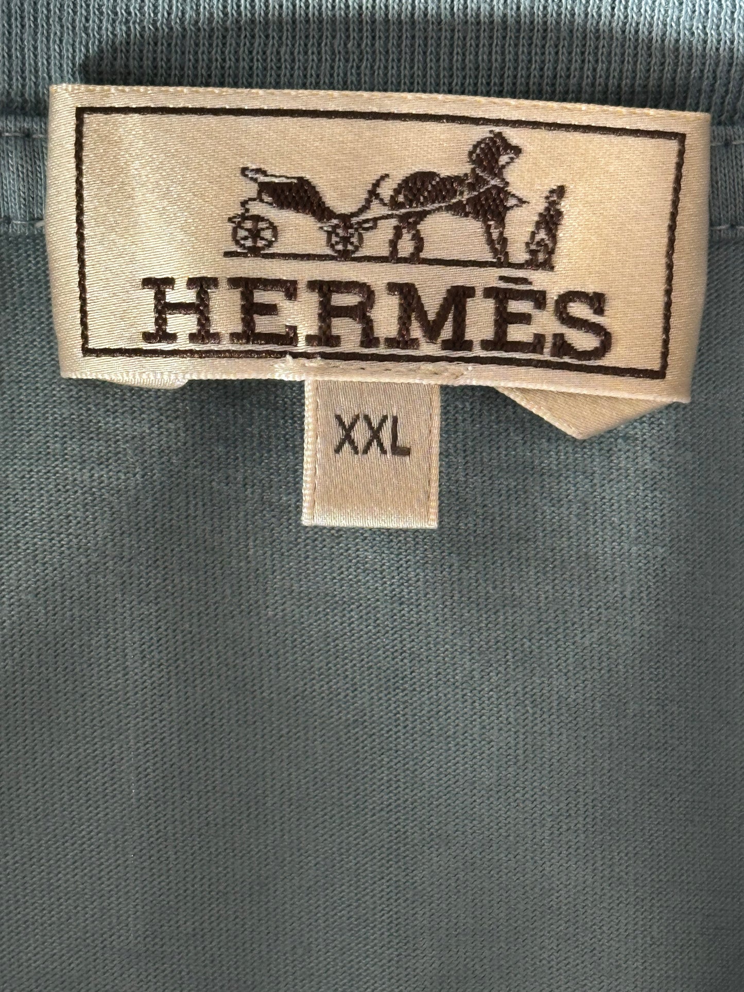 Hermes Blue Jeu d'Adresse Leather Patch T-Shirt