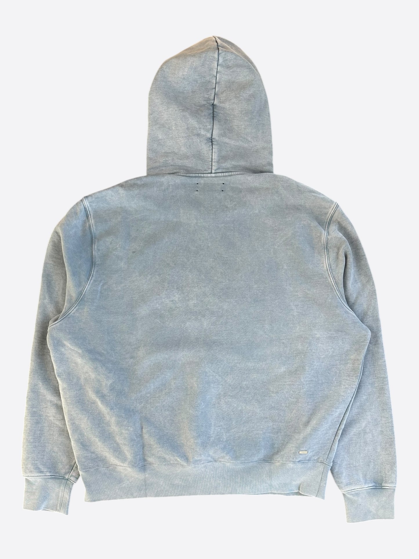 Amiri Faded Blue & White Fliligree Logo Hoodie
