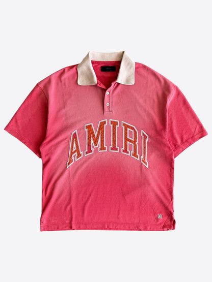 Amiri Red & Cream Vintage Arc Logo Polo T-Shirt