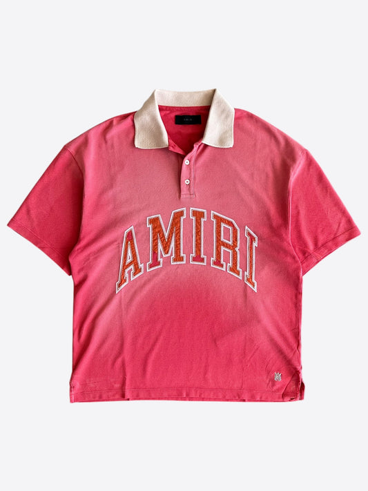 Amiri Red & Cream Vintage Arc Logo Polo T-Shirt