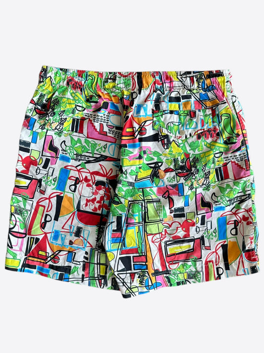 Hermes Multicolor Graphic Print Swim Shorts
