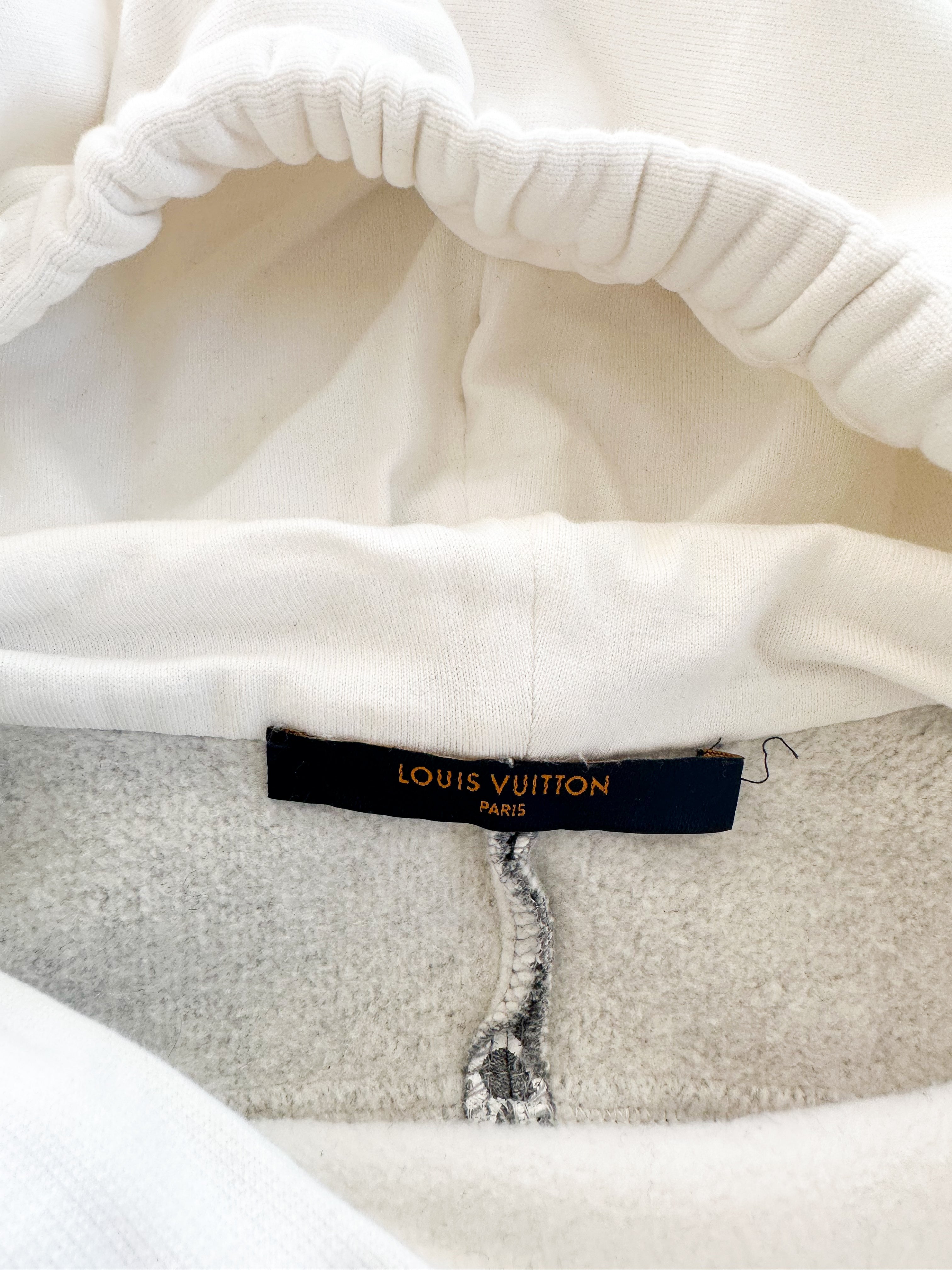 Louis Vuitton White Monogram Circle Cut Hoodie Savonches