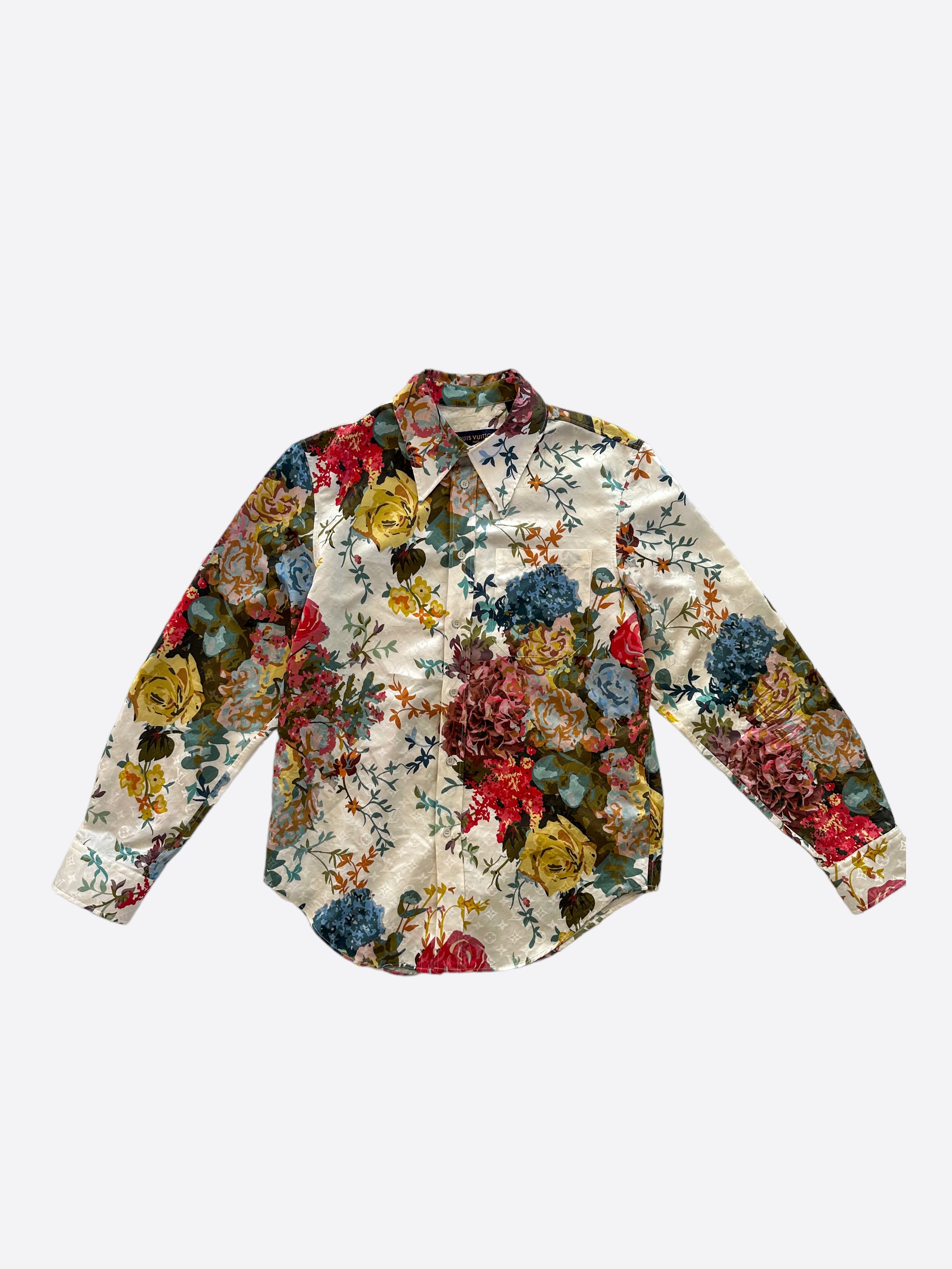 Louis Vuitton Floral Print Silk T-Shirt
