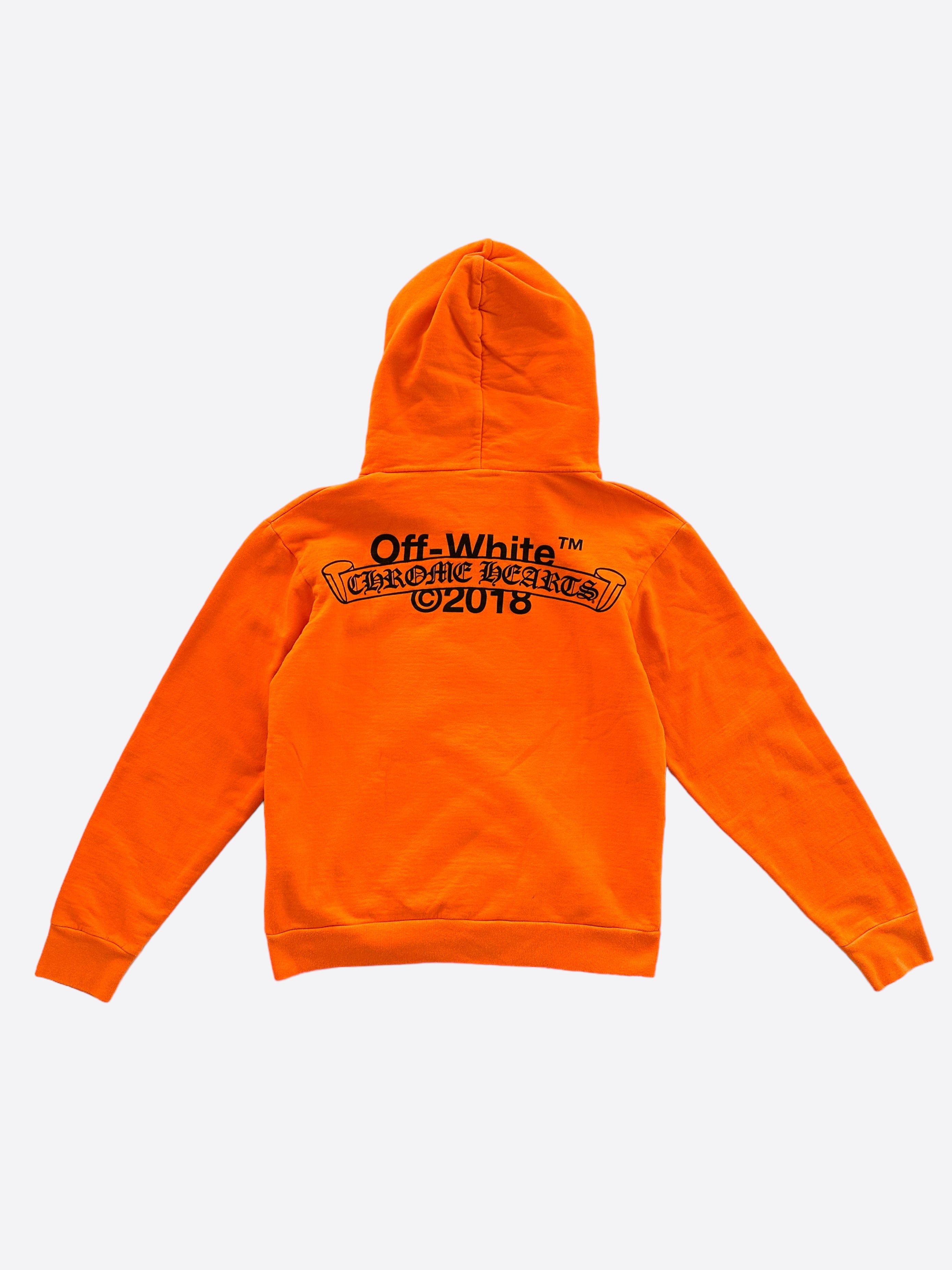 Orange off best sale white hoodie