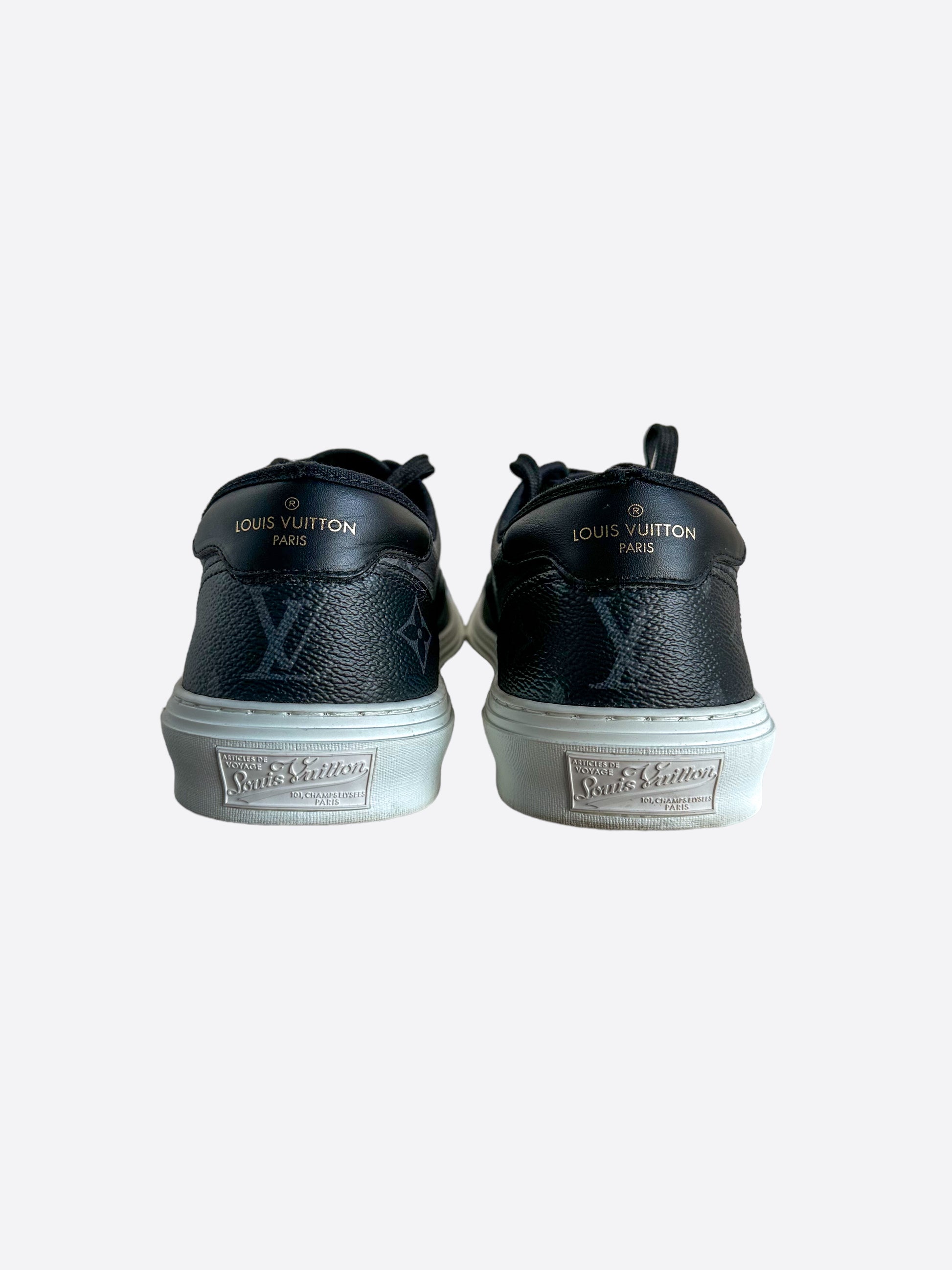 LOUIS VUITTON Glazed Calfskin Mens Beverly Hills Sneakers 5.5
