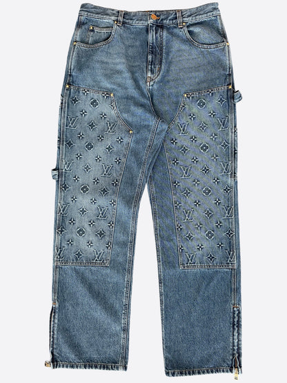 Louis Vuitton Blue Monogram Carpenter Jeans