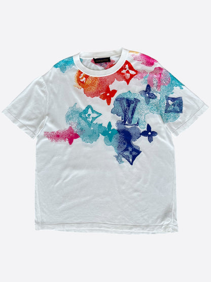 Louis Vuitton White Multicolor Watercolor Monogram T-Shirt