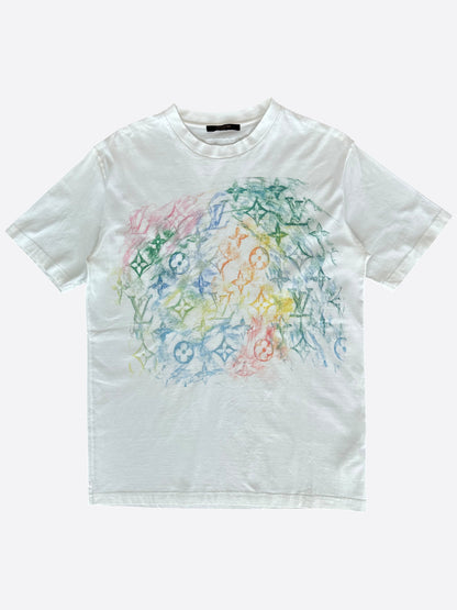 Louis Vuitton White Multicolor Pastel Monogram T-Shirt