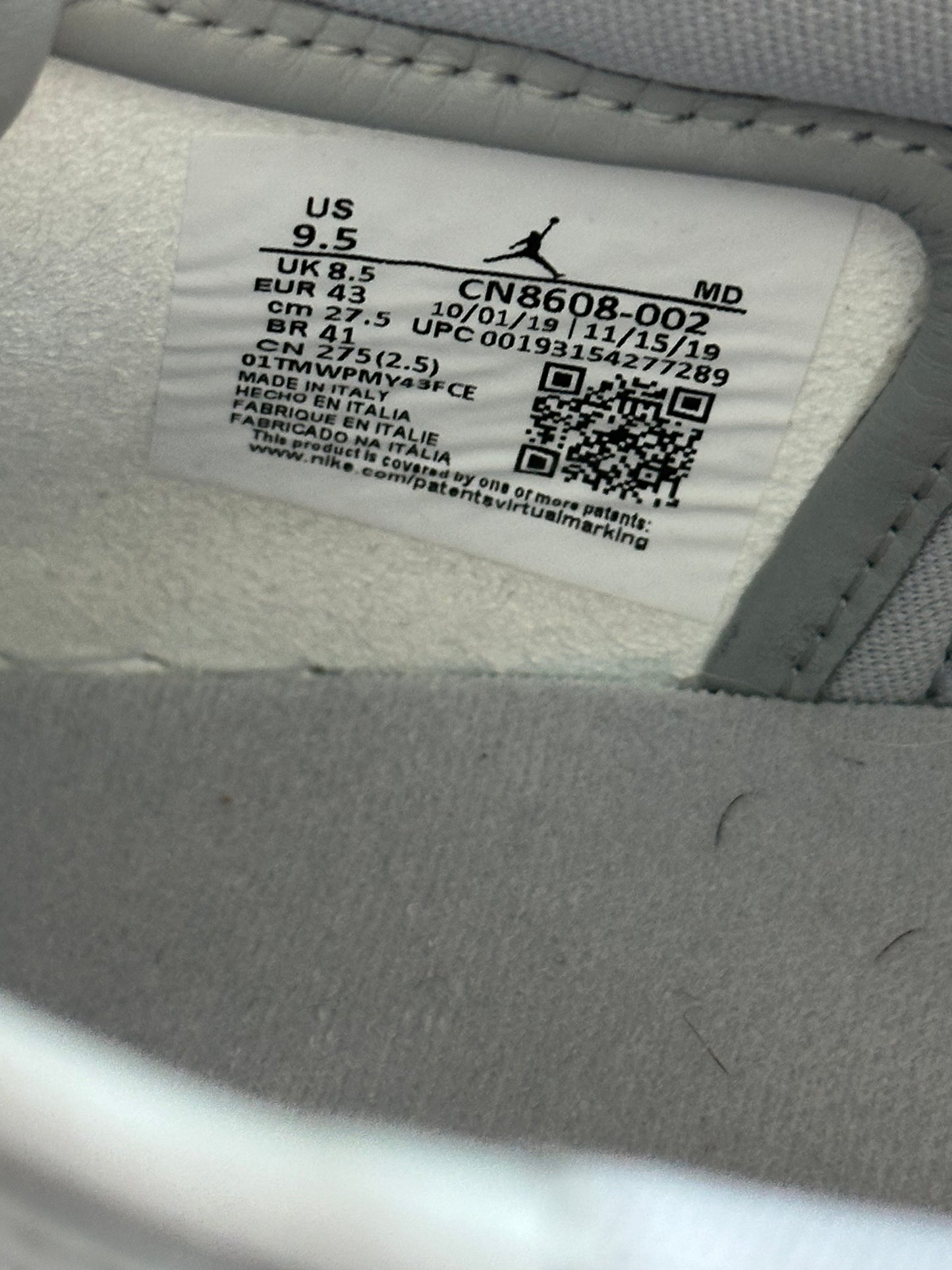 Dior Air Jordan Grey & White Oblique Low Top Sneakers